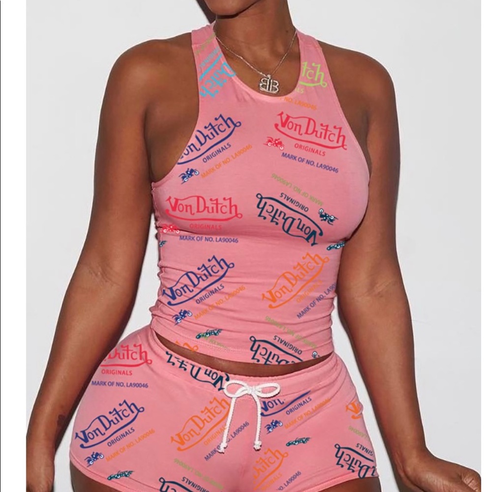 two piece pj set von dutch